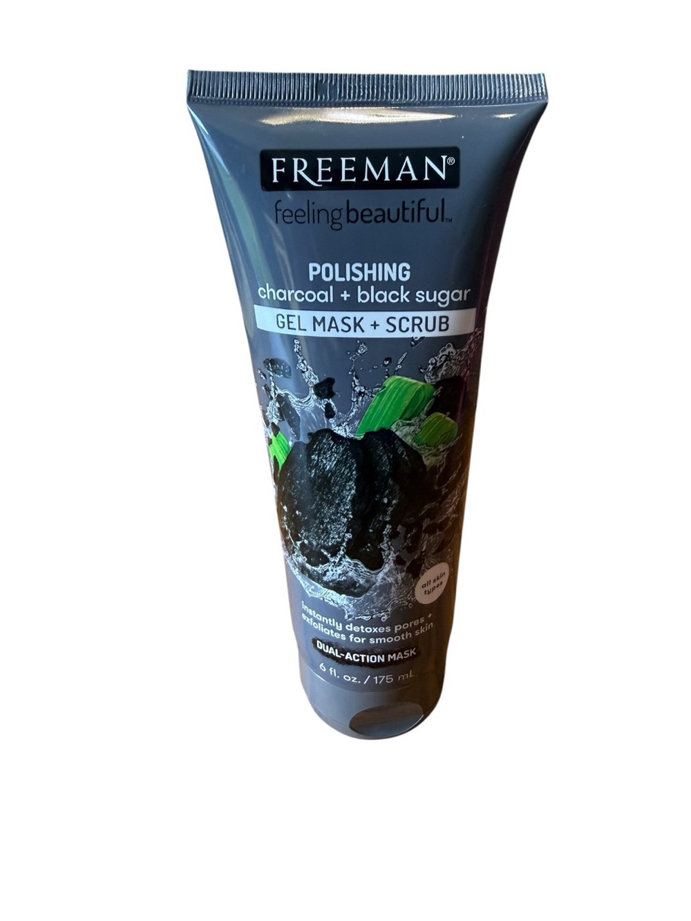 FREEMAN Charcoal + Black Sugar GEL MASK & SCRUB 175 mL – Detox & Polish Skin